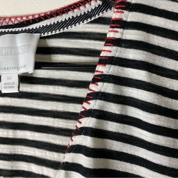 Anthropologie Ett:twa Twist Front Stripe Tee Size XS - Picture 5 of 7